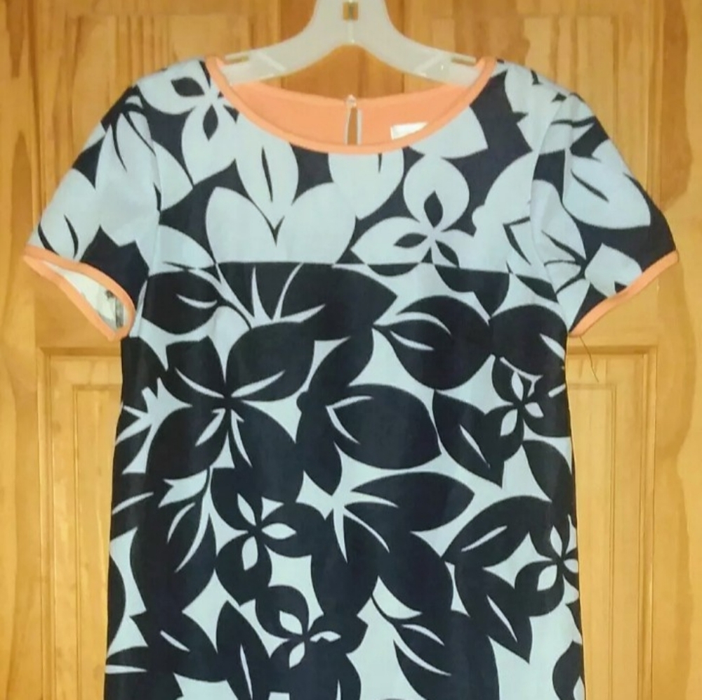 London Times dress 4 Blue Floral Orange woman floral cute chic Modest pr…